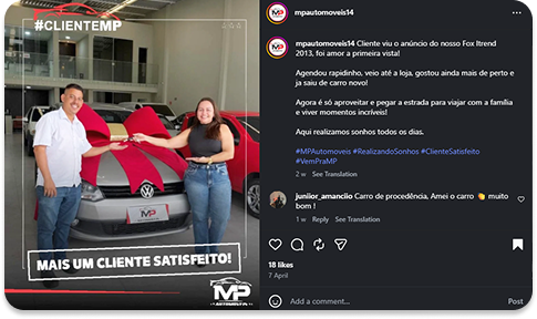 Cliente da MP Automoveis